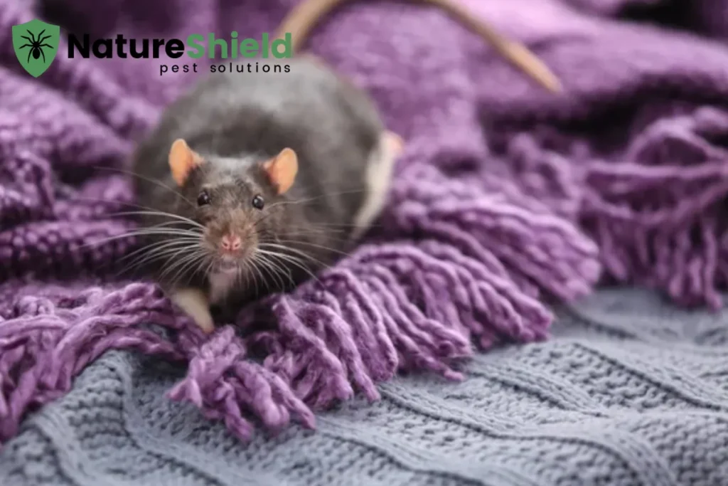 rat in a knitted fabric