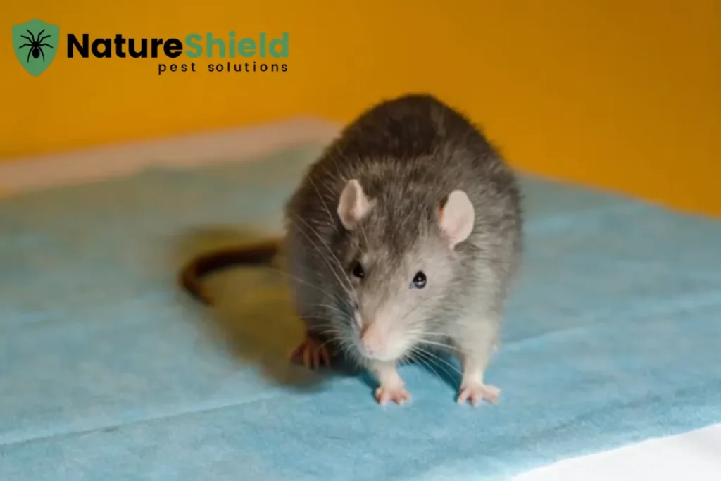 rat sits on the table